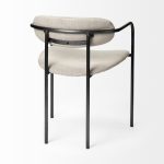 Parker I Beige Fabric Seat Gun Metal Gray Metal Frame Dining Chair