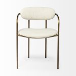 Parker I Cream Fabric Seat Gold Metal Frame Dining Chair