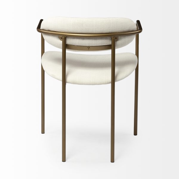 Parker I Cream Fabric Seat Gold Metal Frame Dining Chair 7