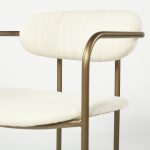 Parker I Cream Fabric Seat Gold Metal Frame Dining Chair