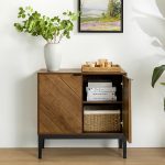 Paschall Walnut 2-Door Herringbone Accent Storage Cabinet 8 Paschall Walnut 2-Door Herringbone Accent Storage Cabinet
