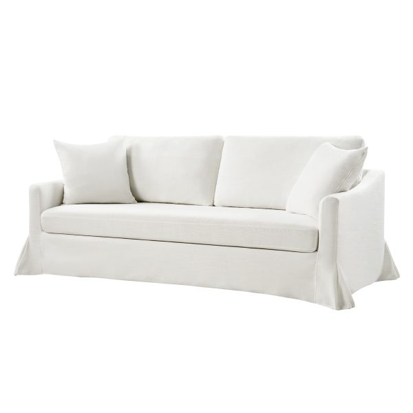 Patrice White Slipcovered Sofa with Storage and Washable Covers 1