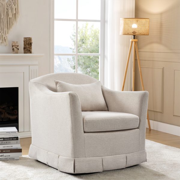 Patricia Linen Swivel Armchair with Removable Slipcover 1