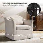Patricia Linen Swivel Armchair with Removable Slipcover 8 Patricia Linen Swivel Armchair with Removable Slipcover