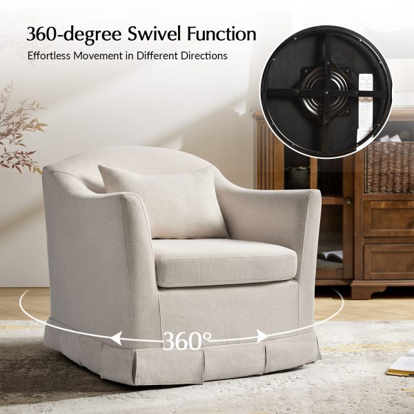 Patricia Linen Swivel Armchair with Removable Slipcover 2