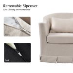 Patricia Linen Swivel Armchair with Removable Slipcover 9 Patricia Linen Swivel Armchair with Removable Slipcover