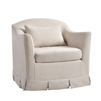 Patricia Linen Swivel Armchair with Removable Slipcover