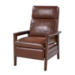 Patrick Brown Vegan Leather Solid Wood Mid-Century Manual Recliner