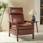 Patrick Brown Vegan Leather Solid Wood Mid-Century Manual Recliner