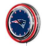 Patriots 14" Neon Chrome Clock NFL Licensed New Collection 5 Patriots 14" Neon Chrome Clock NFL Licensed New Collection
