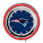 Patriots 14" Neon Chrome Clock NFL Licensed New Collection 7 Patriots 14" Neon Chrome Clock NFL Licensed New Collection