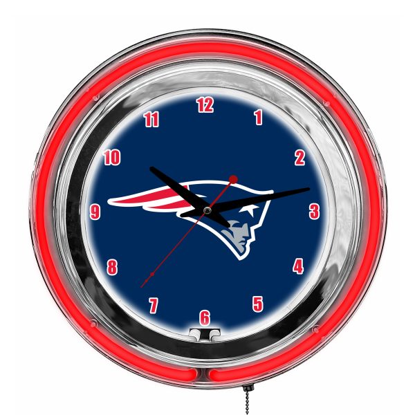Patriots 14 Neon Chrome Clock NFL Licensed New Collection 2