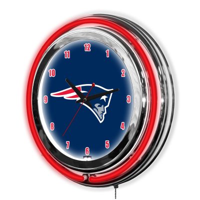 Patriots 14" Neon Chrome Clock NFL Licensed New Collection