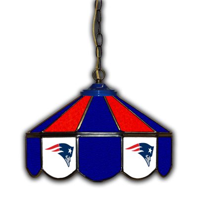 Patriots 14 inch Stained Glass Pub Light Handmade USA