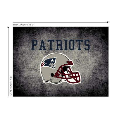 Patriots 8x11 Distressed Area Rug Officially Licensed NFL