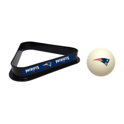 Patriots Billiard Cue Ball and Rack Set