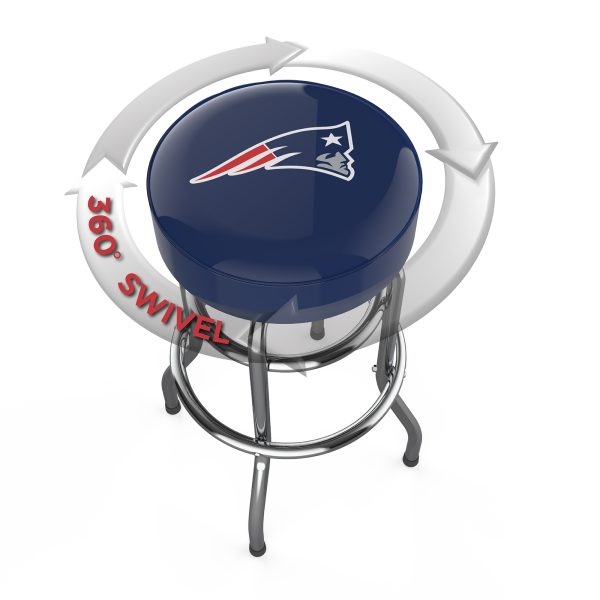 Patriots Chrome Logo American Crafted Bar Stool 2