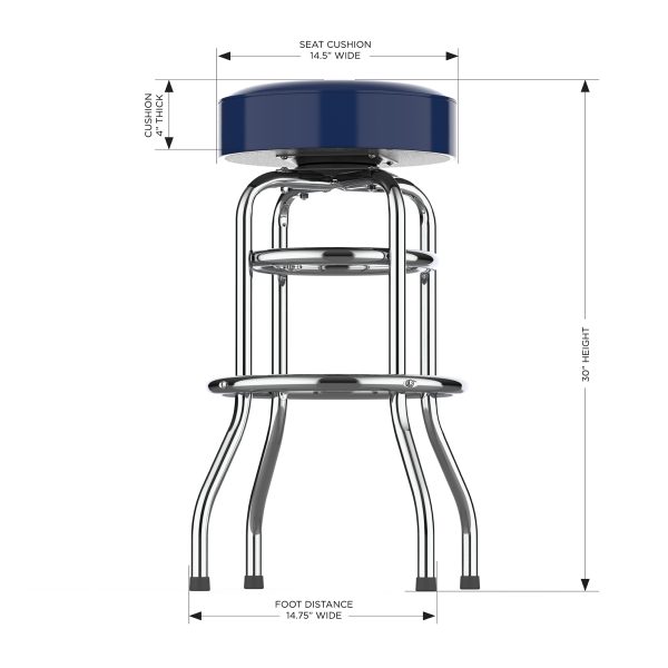 Patriots Chrome Logo American Crafted Bar Stool 3