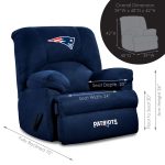 Patriots Embroidered Microfiber Rocker Recliner Big Game Chair