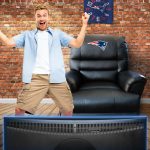Patriots Faux Leather Embroidered Rocker Recliner