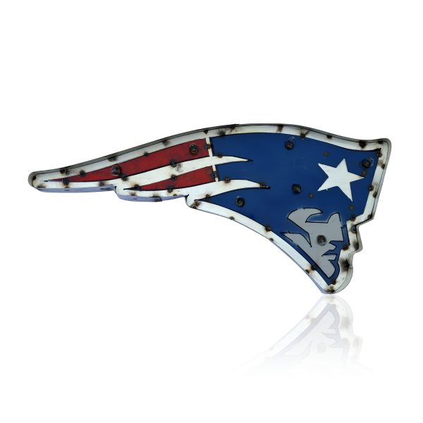 Patriots Lighted Recycled Metal Logo Sign NFL Officially Licensed 2