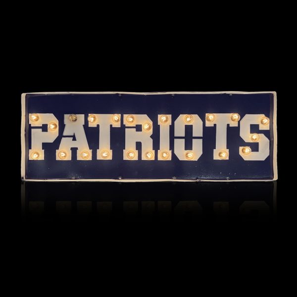 Patriots Lighted Recycled Metal Street Sign NFL 1