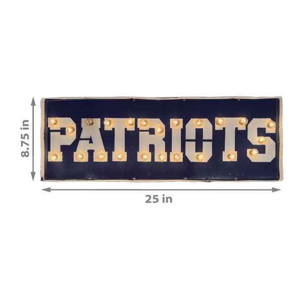 Patriots Lighted Recycled Metal Street Sign NFL 2