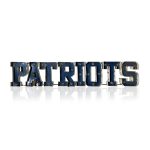 Patriots Lighted Recycled Metal Wordmark Logo Sign NFL Licensed