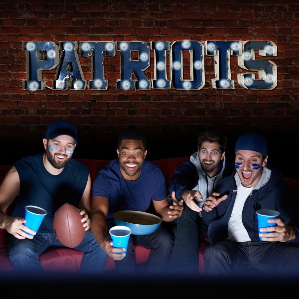 Patriots Lighted Recycled Metal Wordmark Logo Sign NFL Licensed 4