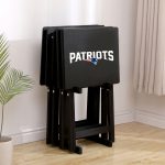 Patriots NFL Hardwood TV Tray Set with Stand