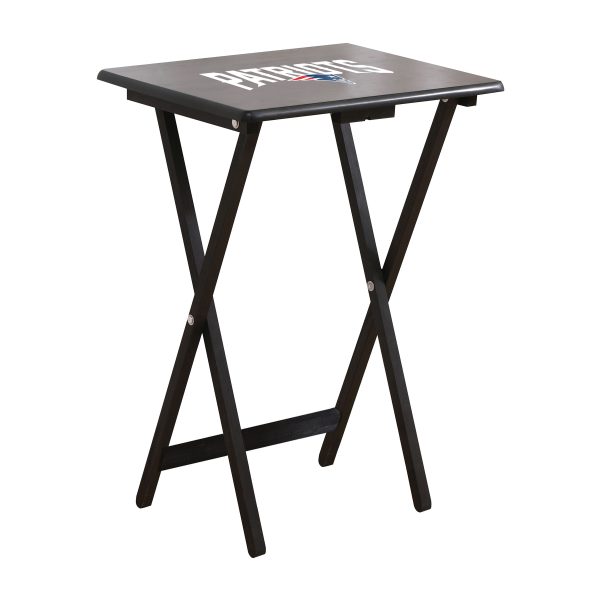 Patriots NFL Hardwood TV Tray Set with Stand
