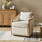 Paul Ivory Farmhouse Solid Wood Swivel Barrel Chair 7 Paul Ivory Farmhouse Solid Wood Swivel Barrel Chair