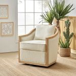 Paul Ivory Farmhouse Swivel Barrel Accent Chair 7 Paul Ivory Farmhouse Swivel Barrel Accent Chair
