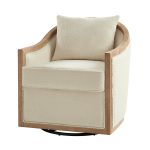 Paul Ivory Farmhouse Swivel Barrel Accent Chair 6 Paul Ivory Farmhouse Swivel Barrel Accent Chair