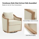 Paul Ivory Farmhouse Swivel Barrel Accent Chair 10 Paul Ivory Farmhouse Swivel Barrel Accent Chair