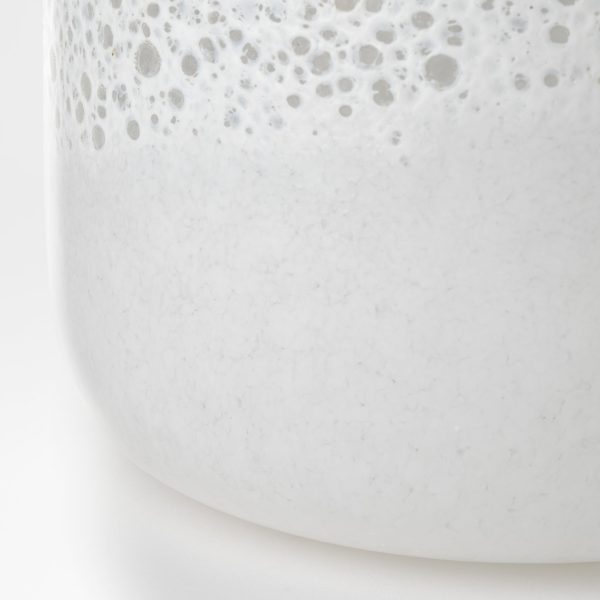 Pearl Short White Gold Rim Glass Vase 10