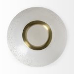 Pearl Short White Gold Rim Glass Vase