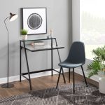 Pebble Black Steel Blue Fabric Contemporary Chairs (Set of 2) 13 Pebble Black Steel Blue Fabric Contemporary Chairs (Set of 2)