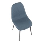 Pebble Black Steel Blue Fabric Contemporary Chairs (Set of 2) 20 Pebble Black Steel Blue Fabric Contemporary Chairs (Set of 2)