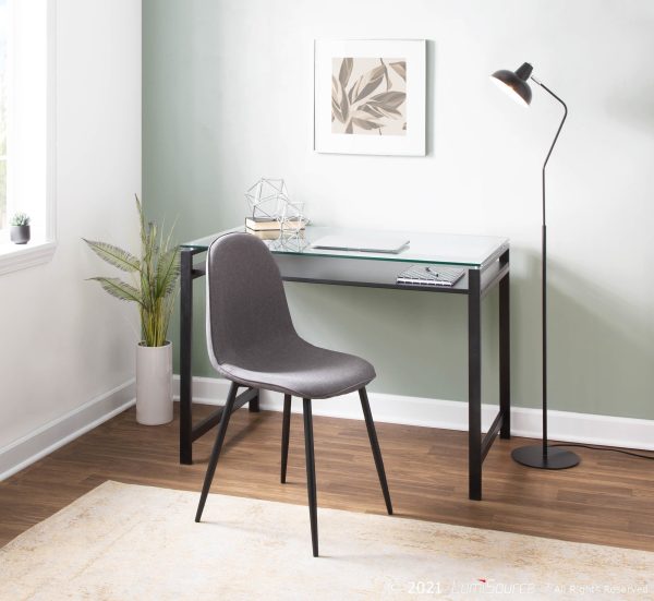 Pebble Black Steel Charcoal Contemporary Chair Set Set of 2 1