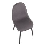 Pebble Black Steel Charcoal Contemporary Chair Set (Set of 2) 24 Pebble Black Steel Charcoal Contemporary Chair Set (Set of 2)
