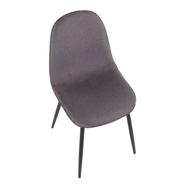 Pebble Black Steel Charcoal Contemporary Chair Set Set of 2 10