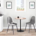 Pebble Black Steel Charcoal Contemporary Chair Set (Set of 2) 14 Pebble Black Steel Charcoal Contemporary Chair Set (Set of 2)