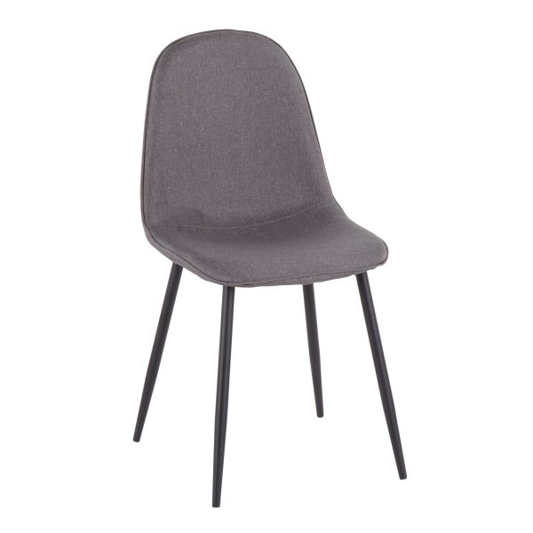Pebble Black Steel Charcoal Contemporary Chair Set Set of 2 5