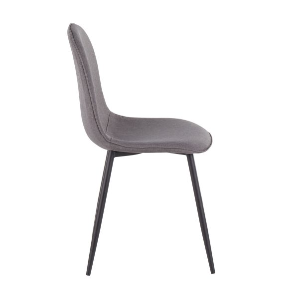 Pebble Black Steel Charcoal Contemporary Chair Set Set of 2 6