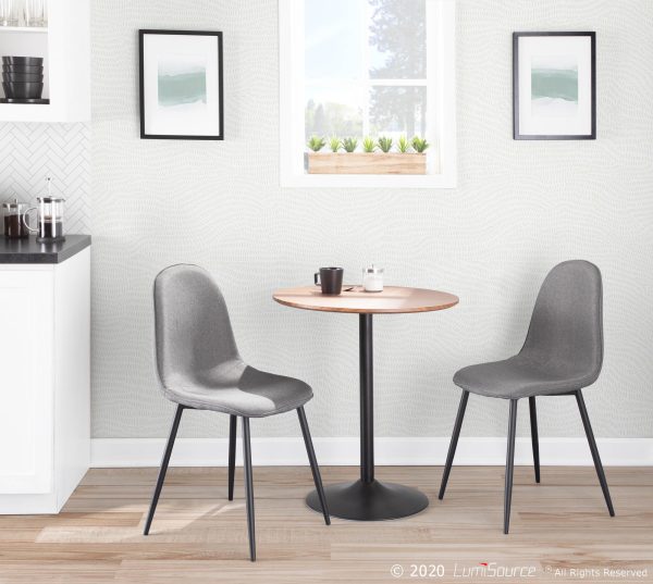Pebble Black Steel Charcoal Contemporary Chair Set Set of 2