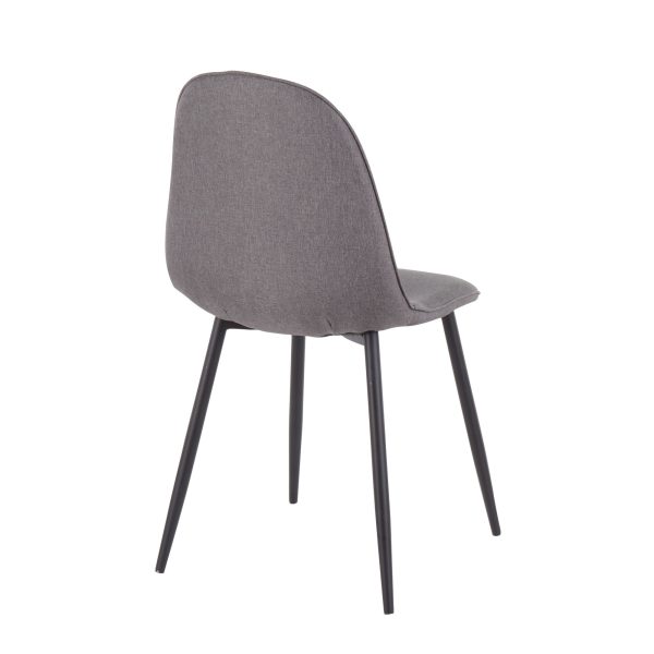 Pebble Black Steel Charcoal Contemporary Chair Set Set of 2 7