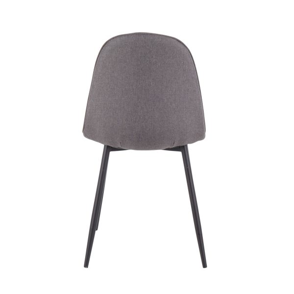 Pebble Black Steel Charcoal Contemporary Chair Set Set of 2 8