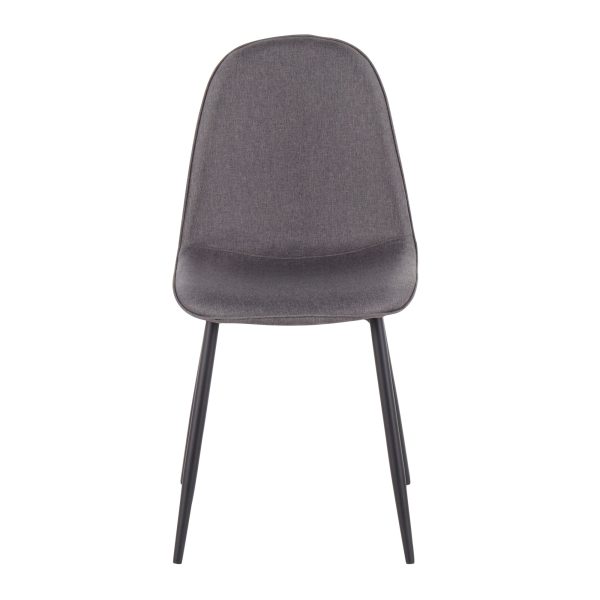 Pebble Black Steel Charcoal Contemporary Chair Set Set of 2 9