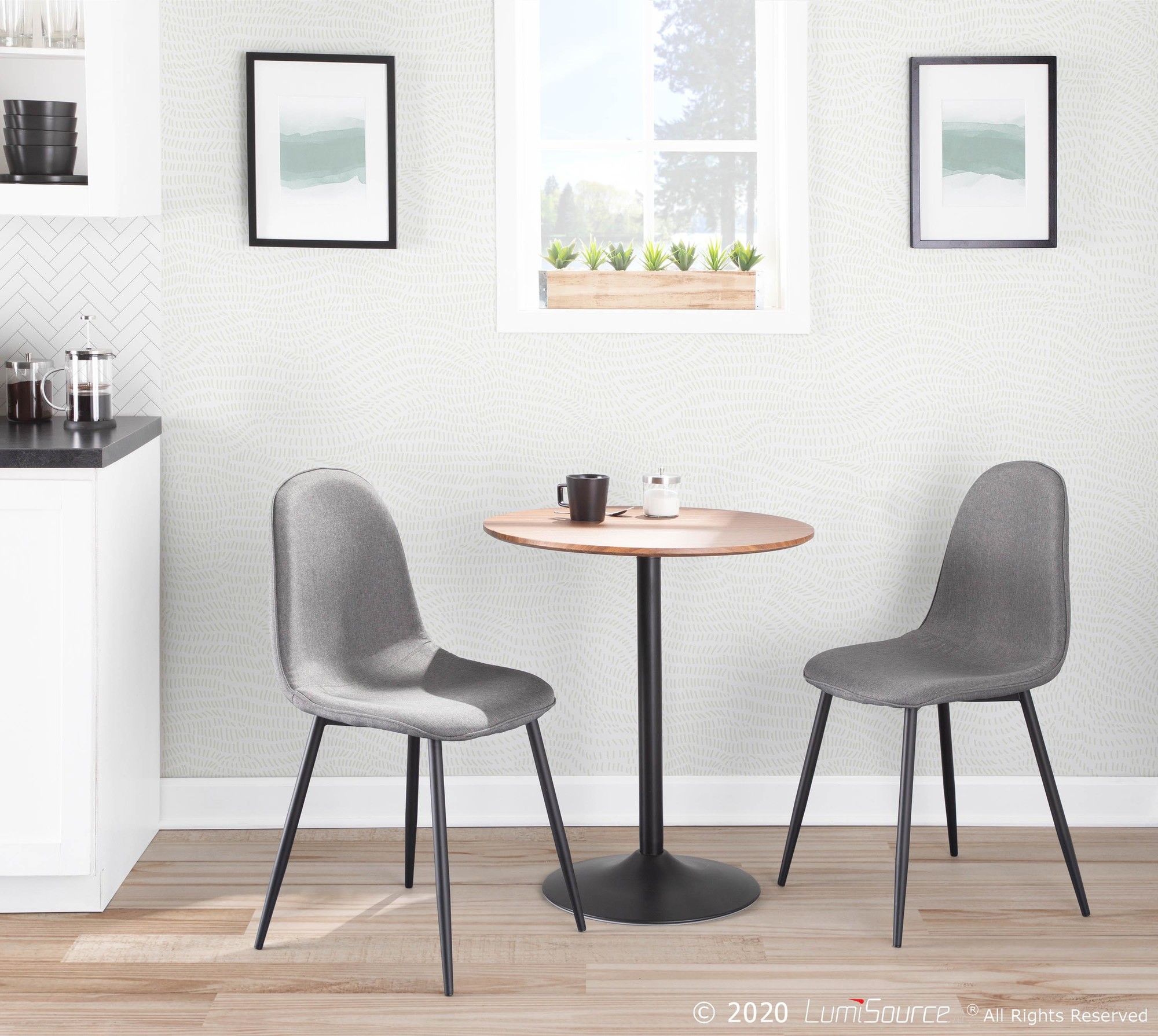 Pebble Black Steel Charcoal Contemporary Chair Set (Set of 2) 1 Pebble Black Steel Charcoal Contemporary Chair Set (Set of 2)